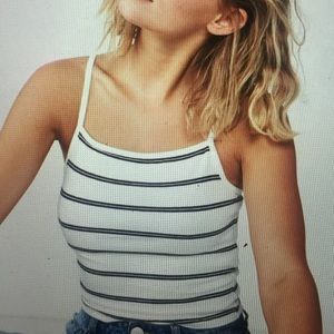 Cotton on striped cropped cami tank top